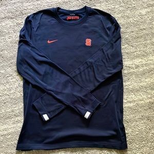 Syracuse Nike Blue Thermafit Long Sleeved Shirt, Mens Medium